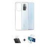 MARSİLYAN™- Redmi Note 10 Kılıf Zirve Doku - Siyah 3D Antistatik Seramik Nano Ekran Koruyucu + Kamera Lens Koruma Cam - SF