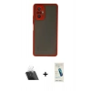 MARSİLYAN™- Redmi Note 10 Pro Kılıf Ahenk Çizgi Serisi - Şeffaf Pasifik Cam Ekran Koruyucu + Şeffaf Kamera Lens Koruma Cam