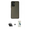 MARSİLYAN™- Redmi Note 10 Pro Kılıf Ahenk Çizgi Serisi - Şeffaf Pasifik Cam Ekran Koruyucu + Şeffaf Kamera Lens Koruma Cam
