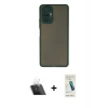 MARSİLYAN™- Redmi Note 10 Pro Kılıf Ahenk Çizgi Serisi - Şeffaf Pasifik Cam Ekran Koruyucu + Şeffaf Kamera Lens Koruma Cam