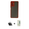 MARSİLYAN™- Redmi Note 10 Pro Kılıf Ahenk Çizgi Serisi - Siyah 20D Premium Cam Ekran Koruyucu + Kamera Lens Koruma Cam - SF