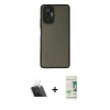 MARSİLYAN™- Redmi Note 10 Pro Kılıf Ahenk Çizgi Serisi - Siyah 20D Premium Cam Ekran Koruyucu + Kamera Lens Koruma Cam - SF