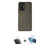 MARSİLYAN™- Redmi Note 10 Pro Kılıf Ahenk Çizgi Serisi - Siyah 3D Antistatik Cam Ekran Koruyucu + Kamera Lens Koruma Cam - SF