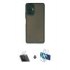 MARSİLYAN™- Redmi Note 10 Pro Kılıf Ahenk Çizgi Serisi - Siyah 3D Antistatik Cam Ekran Koruyucu + Kamera Lens Koruma Cam - SF