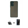 MARSİLYAN™- Redmi Note 10 Pro Kılıf Ahenk Çizgi Serisi - Siyah 3D Antistatik Hayalet Cam Ekran Koruyucu + Kamera Lens Koruma Cam - SF