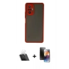 MARSİLYAN™- Redmi Note 10 Pro Kılıf Ahenk Çizgi Serisi - Siyah 3D Antistatik Mat Seramik Nano Ekran Koruyucu + Kamera Lens Koruma Cam - SF