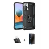 MARSİLYAN™- Redmi Note 10 Pro Kılıf Ahenk Klasik Koleksiyonu - Siyah 3D Antistatik Hayalet Cam Ekran Koruyucu + Kamera Lens Koruma Cam - SF