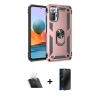 MARSİLYAN™- Redmi Note 10 Pro Kılıf Ahenk Klasik Koleksiyonu - Siyah 3D Antistatik Hayalet Cam Ekran Koruyucu + Kamera Lens Koruma Cam - SF