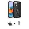 MARSİLYAN™- Redmi Note 10 Pro Kılıf Ahenk Klasik Koleksiyonu - Siyah Joko Magic 5D Cam + Kamera Lens Koruma Cam - SF
