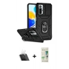 MARSİLYAN™- Redmi Note 10 Pro Kılıf Ahenk Klasik - Siyah 20D Premium Cam Ekran Koruyucu + Kamera Lens Koruma Cam - SF