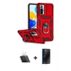 MARSİLYAN™- Redmi Note 10 Pro Kılıf Ahenk Klasik - Siyah 3D Antistatik Hayalet Cam Ekran Koruyucu + Kamera Lens Koruma Cam - SF