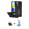 MARSİLYAN™- Redmi Note 10 Pro Kılıf Ahenk Klasik - Siyah 5D Eko Cam Ekran Koruyucu + Kamera Lens Koruma Cam - SF