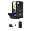 MARSİLYAN™- Redmi Note 10 Pro Kılıf Ahenk Klasik - Siyah 6D Antistatik Mat Seramik Hayalet Nano Ekran Koruyucu + Şeffaf Kamera Lens Koruma Cam