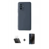 MARSİLYAN™- Redmi Note 10 Pro Kılıf Ahenk Serisi - Siyah 3D Antistatik Hayalet Cam Ekran Koruyucu + Kamera Lens Koruma Cam - SF
