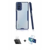 MARSİLYAN™- Redmi Note 10 Pro Kılıf Atlas Asil Serisi - Siyah 3D Antistatik Cam Ekran Koruyucu + Kamera Lens Koruma Cam - SF