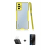 MARSİLYAN™- Redmi Note 10 Pro Kılıf Atlas Asil Serisi - Siyah 3D Antistatik Hayalet Cam Ekran Koruyucu + Kamera Lens Koruma Cam - SF