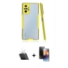 MARSİLYAN™- Redmi Note 10 Pro Kılıf Atlas Asil Serisi - Siyah 3D Antistatik Mat Seramik Nano Ekran Koruyucu + Kamera Lens Koruma Cam - SF