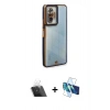 MARSİLYAN™- Redmi Note 10 Pro Kılıf Çekirdek Klasik Serisi - Siyah 3D Antistatik Cam Ekran Koruyucu + Kamera Lens Koruma Cam - SF