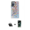 MARSİLYAN™- Redmi Note 10 Pro Kılıf Siluet Çizgi Koleksiyonu - Şeffaf 360 Full Body Arka Koruyucu + Şeffaf Kamera Lens Koruma Cam