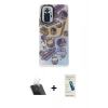 MARSİLYAN™- Redmi Note 10 Pro Kılıf Siluet Çizgi Koleksiyonu - Şeffaf Pasifik Cam Ekran Koruyucu + Kamera Lens Koruma Cam - SF