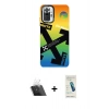 MARSİLYAN™- Redmi Note 10 Pro Kılıf Siluet Çizgi Koleksiyonu - Şeffaf Pasifik Cam Ekran Koruyucu + Kamera Lens Koruma Cam - SF