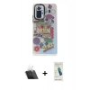 MARSİLYAN™- Redmi Note 10 Pro Kılıf Siluet Çizgi Koleksiyonu - Şeffaf Pasifik Cam Ekran Koruyucu + Kamera Lens Koruma Cam - SF