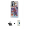 MARSİLYAN™- Redmi Note 10 Pro Kılıf Siluet Çizgi Koleksiyonu - Şeffaf Pasifik Cam Ekran Koruyucu + Kamera Lens Koruma Cam - SF