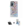 MARSİLYAN™- Redmi Note 10 Pro Kılıf Siluet Çizgi Koleksiyonu - Şeffaf Royal Nano Ekran Koruyucu + Kamera Lens Koruma Cam - SF