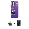 MARSİLYAN™- Redmi Note 10 Pro Kılıf Siluet Çizgi Koleksiyonu - Siyah 3D Antistatik Hayalet Cam Ekran Koruyucu + Kamera Lens Koruma Cam - SF