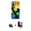 MARSİLYAN™- Redmi Note 10 Pro Kılıf Siluet Çizgi Koleksiyonu - Siyah 3D Antistatik Mat Seramik Nano Ekran Koruyucu + Şeffaf Kamera Lens Koruma Cam