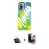 MARSİLYAN™- Redmi Note 10 Pro Kılıf Siluet Çizgi Koleksiyonu - Siyah 3D Antistatik Mat Seramik Nano Ekran Koruyucu + Şeffaf Kamera Lens Koruma Cam