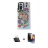 MARSİLYAN™- Redmi Note 10 Pro Kılıf Siluet Çizgi Koleksiyonu - Siyah 3D Antistatik Mat Seramik Nano Ekran Koruyucu + Şeffaf Kamera Lens Koruma Cam