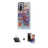 MARSİLYAN™- Redmi Note 10 Pro Kılıf Siluet Çizgi Koleksiyonu - Siyah 3D Antistatik Mat Seramik Nano Ekran Koruyucu + Şeffaf Kamera Lens Koruma Cam