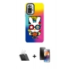 MARSİLYAN™- Redmi Note 10 Pro Kılıf Siluet Çizgi Koleksiyonu - Siyah 3D Antistatik Mat Seramik Nano Ekran Koruyucu + Şeffaf Kamera Lens Koruma Cam