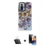 MARSİLYAN™- Redmi Note 10 Pro Kılıf Siluet Çizgi Koleksiyonu - Siyah 3D Antistatik Mat Seramik Nano Ekran Koruyucu + Şeffaf Kamera Lens Koruma Cam