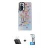 MARSİLYAN™- Redmi Note 10 Pro Kılıf Siluet Çizgi Koleksiyonu - Siyah 5D Eko Cam Ekran Koruyucu + Kamera Lens Koruma Cam - SF