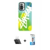 MARSİLYAN™- Redmi Note 10 Pro Kılıf Siluet Çizgi Koleksiyonu - Siyah 5D Eko Cam Ekran Koruyucu + Kamera Lens Koruma Cam - SF