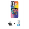 MARSİLYAN™- Redmi Note 10 Pro Kılıf Siluet Çizgi Koleksiyonu - Siyah 5D Eko Cam Ekran Koruyucu + Kamera Lens Koruma Cam - SF