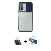 MARSİLYAN™- Redmi Note 10 Pro Kılıf Vadi Çizgi - Siyah 3D Antistatik Cam Ekran Koruyucu + Kamera Lens Koruma Cam - SF
