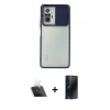 MARSİLYAN™- Redmi Note 10 Pro Kılıf Vadi Çizgi - Siyah 3D Antistatik Hayalet Cam Ekran Koruyucu + Kamera Lens Koruma Cam - SF