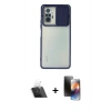 MARSİLYAN™- Redmi Note 10 Pro Kılıf Vadi Çizgi - Siyah 3D Antistatik Mat Seramik Nano Ekran Koruyucu + Kamera Lens Koruma Cam - SF