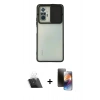 MARSİLYAN™- Redmi Note 10 Pro Kılıf Vadi Çizgi - Siyah 3D Antistatik Mat Seramik Nano Ekran Koruyucu + Kamera Lens Koruma Cam - SF
