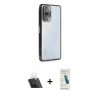MARSİLYAN™- Redmi Note 10 Pro Kılıf Vadi Minimal - Şeffaf Pasifik Cam Ekran Koruyucu + Kamera Lens Koruma Cam - SF
