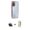 MARSİLYAN™- Redmi Note 10 Pro Kılıf Vadi Minimal - Siyah 20D Premium Cam Ekran Koruyucu + Şeffaf Kamera Lens Koruma Cam