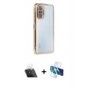 MARSİLYAN™- Redmi Note 10 Pro Kılıf Vadi Minimal - Siyah 3D Antistatik Cam Ekran Koruyucu + Kamera Lens Koruma Cam - SF
