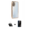 MARSİLYAN™- Redmi Note 10 Pro Kılıf Vadi Minimal - Siyah 3D Antistatik Hayalet Cam Ekran Koruyucu + Kamera Lens Koruma Cam - SF