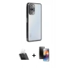 MARSİLYAN™- Redmi Note 10 Pro Kılıf Vadi Minimal - Siyah 3D Antistatik Mat Seramik Nano Ekran Koruyucu + Kamera Lens Koruma Cam - SF