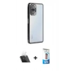MARSİLYAN™- Redmi Note 10 Pro Kılıf Vadi Minimal - Siyah 5D Eko Cam Ekran Koruyucu + Kamera Lens Koruma Cam - SF