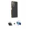 MARSİLYAN™- Redmi Note 10 Pro Kılıf Yankı Serisi - Siyah 3D Antistatik Cam Ekran Koruyucu + Şeffaf Kamera Lens Koruma Cam