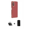 MARSİLYAN™- Redmi Note 10 Pro Kılıf Yankı Serisi - Siyah 6D Antistatik Mat Seramik Hayalet Nano Ekran Koruyucu + Kamera Lens Koruma Cam - SF